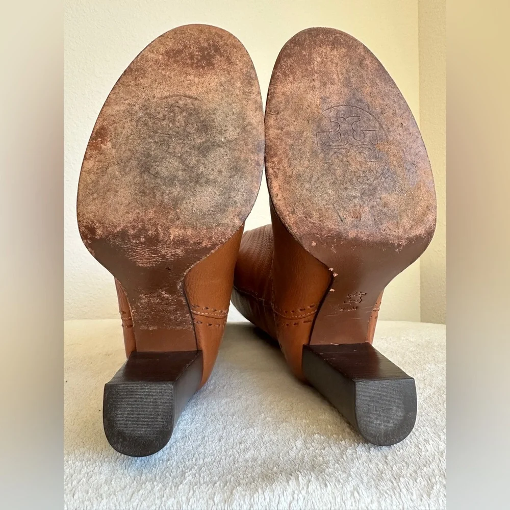 Tory Burch Wyatt Stovepipe Boot size 9.5 M brown‎ tall riding boots